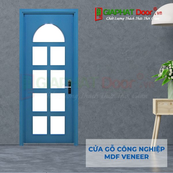 Cửa gỗ công nghiệp MDF Veneer P1G9 xanh da troi (2)