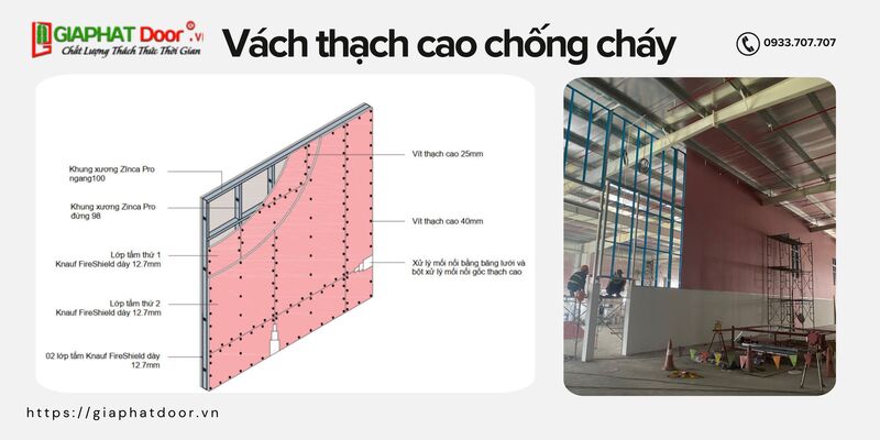 Vách chống cháy bằng thạch cao được ưa chuộng trong nhà xưởng