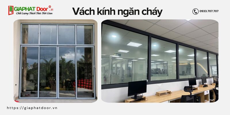 Vách kính chống cháy có tính thẩm mỹ cao, thời gian ngăn cháy tốt