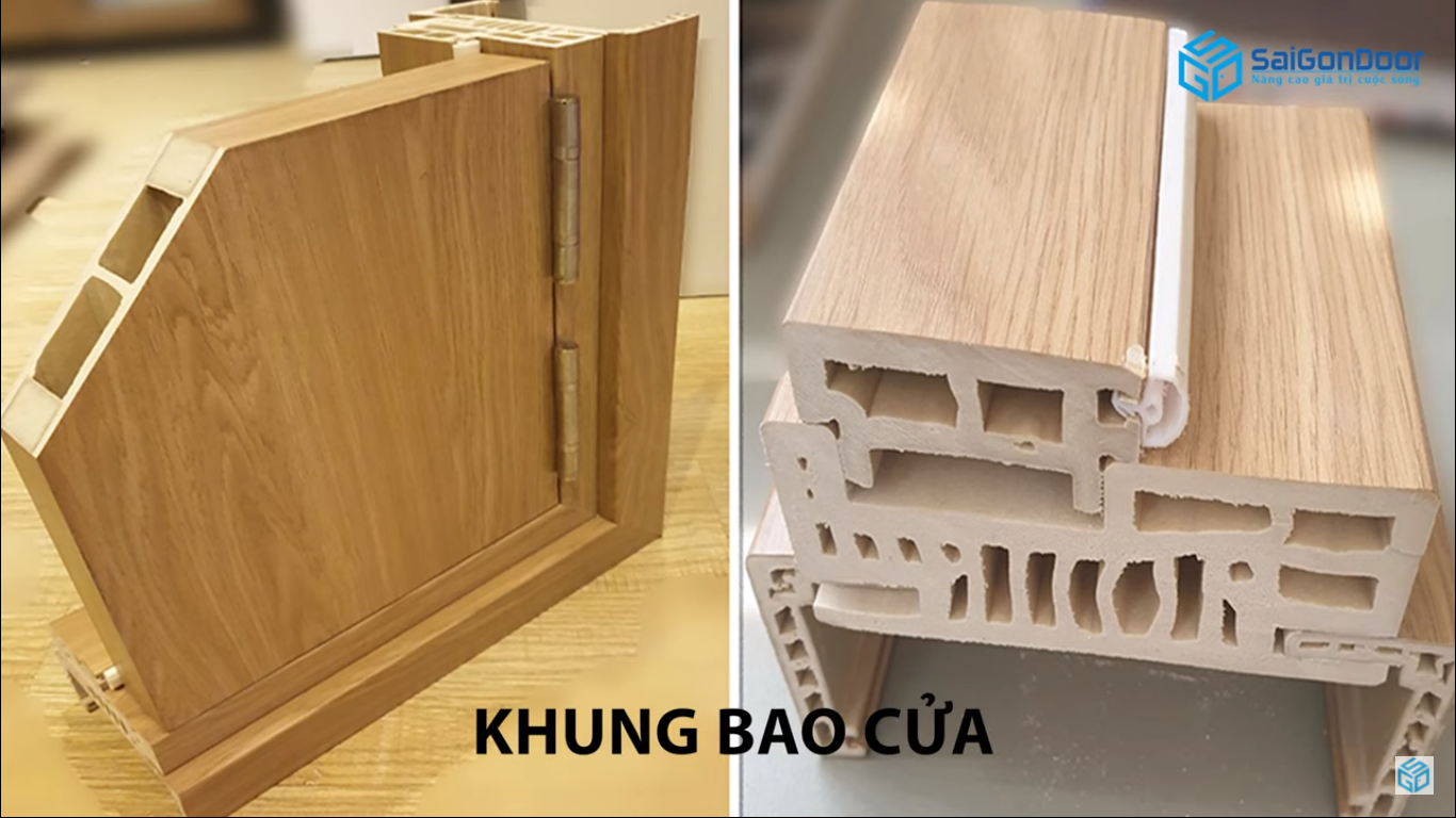Cấu tạo cửa gỗ nhựa composite phần khung bao cửa