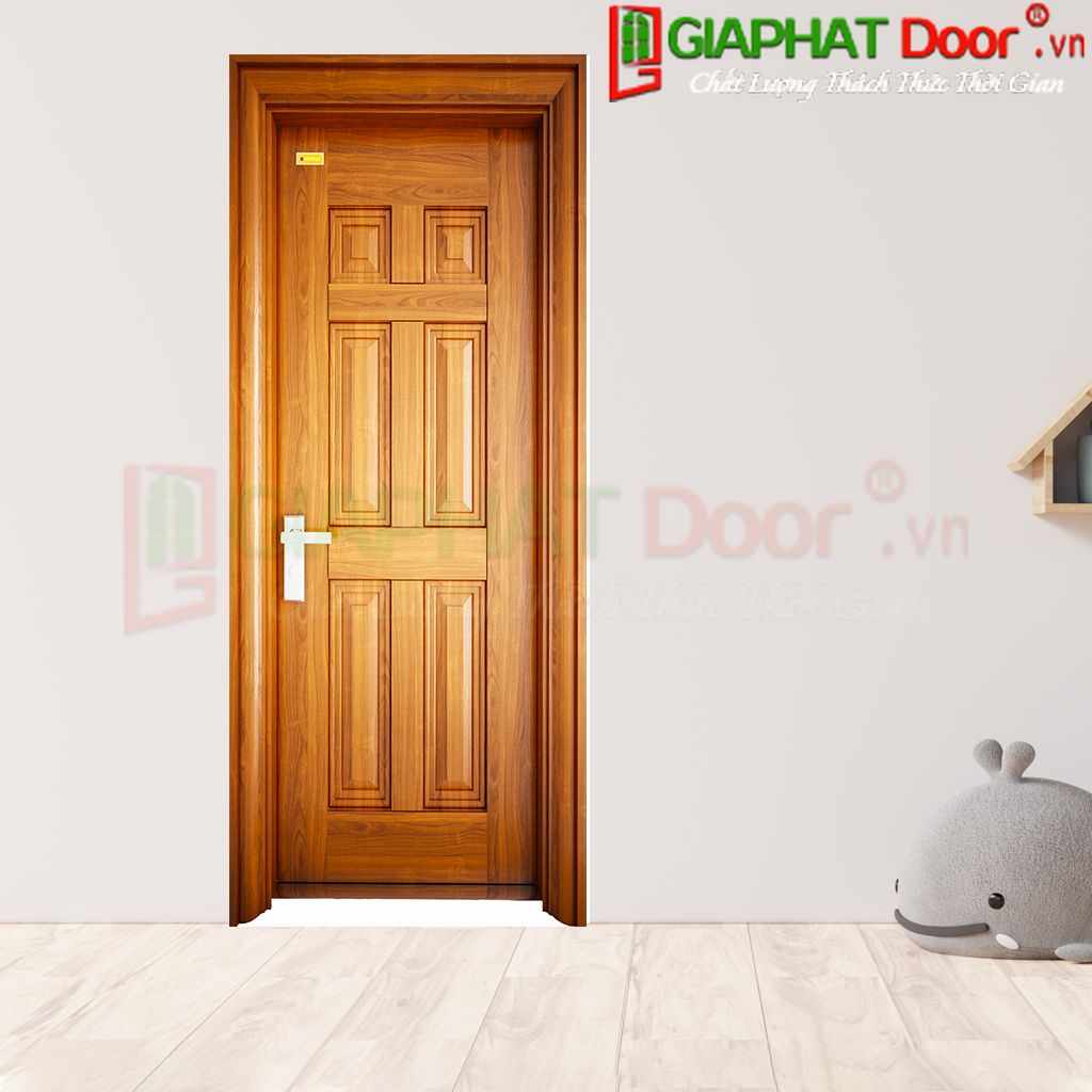 Mẫu cửa cách âm bằng thép vân gỗ bền đẹp